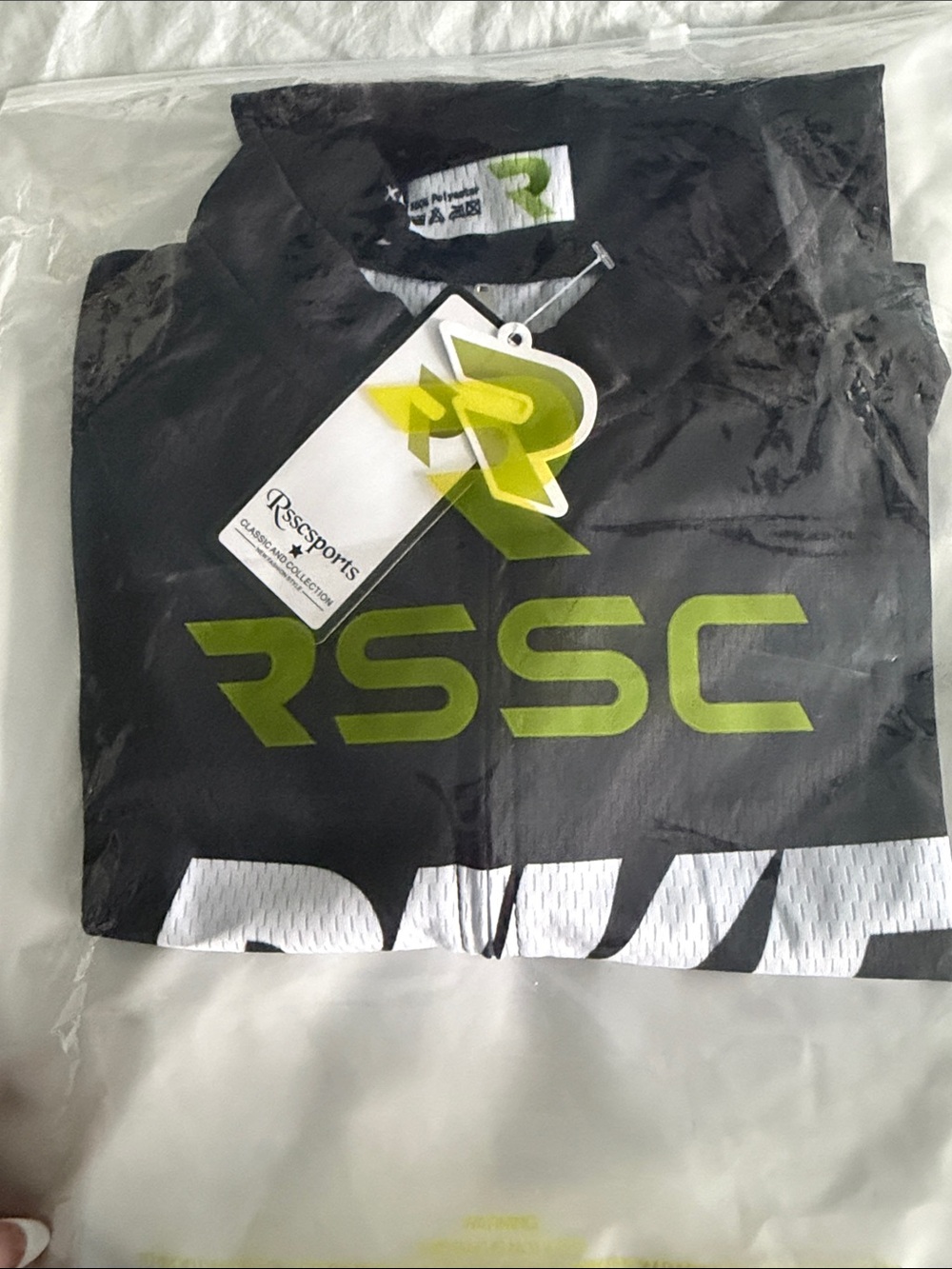 RSSC Sports Black & White Zip-up Cycling Jersey